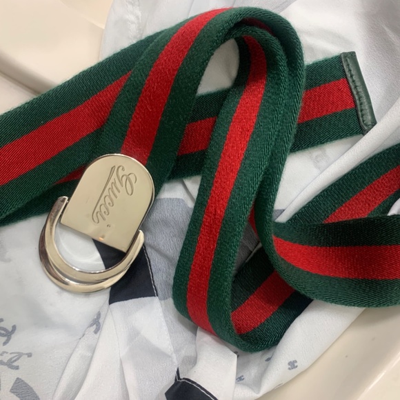 Gucci striped D ring Belt - Picture 3 of 3
